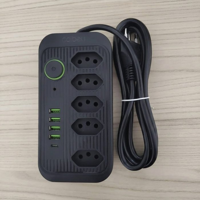 extensão elétrica coibeu wkc-541 10 tomadas 2m 4 usb bivolt