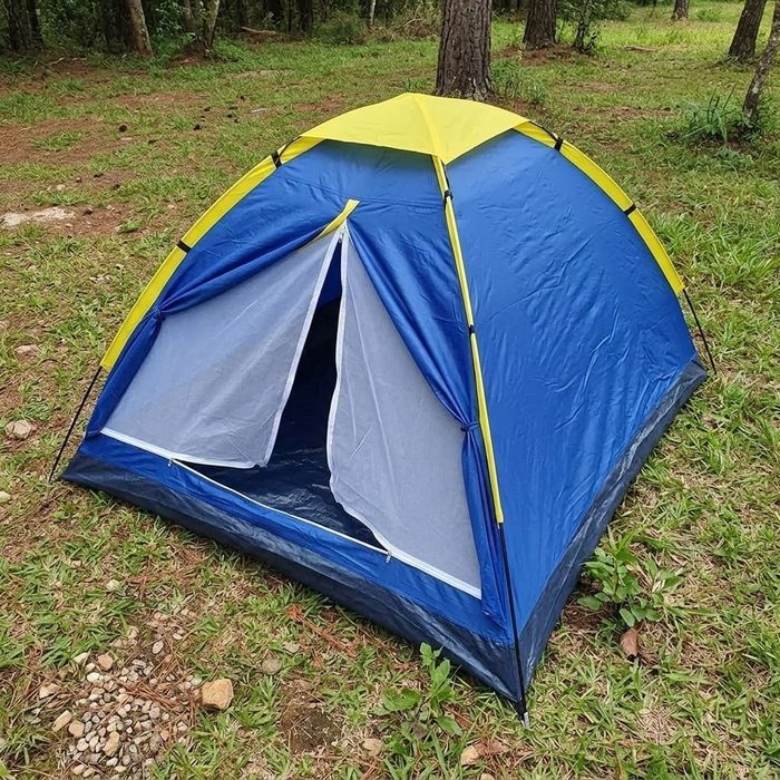 barraca de camping homefy iglu 4 pessoas 900g com mosquiteiro azul