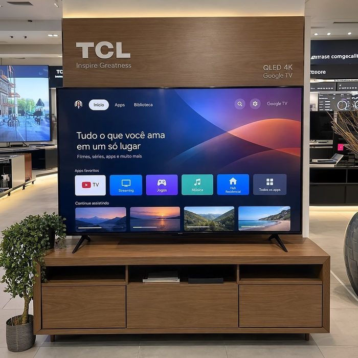 Smart Tv Tcl 65 Polegadas Qled 4k P7l Wifi Bluetooth Google Tv Hdr10+ 120 Hz Vrr Aipq 65p7l
