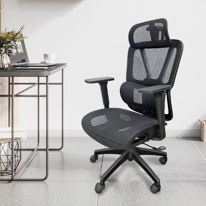Cadeira de Escritório Ergonômica Python Fly em Malha - Lombar Integrada Fixa, Suporta até 150kg