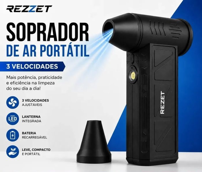 Soprador De Ar Mini Turbo Portátil Usb Sem Fio Recarregável