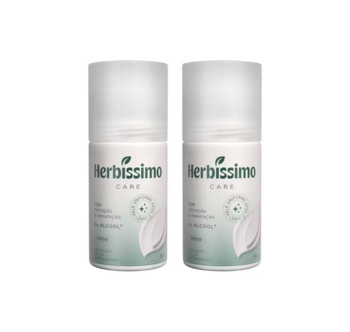 Kit Desodorante Roll-On Antitranspirante Herbíssimo Care Tradicional 50ml com 2 unidades