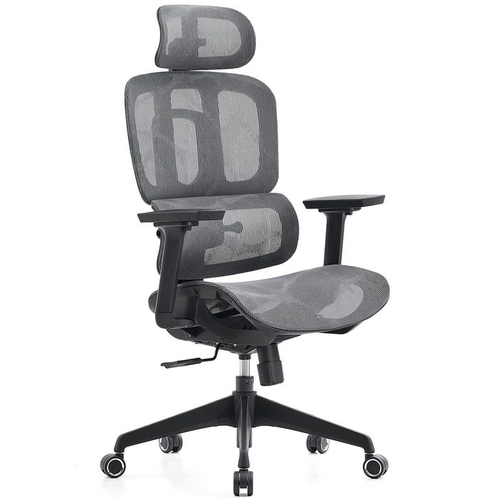 Cadeira de Escritório Dr. Office Business, Mesh, 3D, Ajustável, Suporta até 120kg, Preto e Cinza, DR-CH-BNR3DBGF