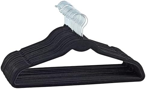 Kit 20/30 / 50/100 Unidades Cabides de Veludo Adulto Slim Ultra fino Antiderrapante Roupas Gancho 360° Organizador Armário Closet Reforçado
