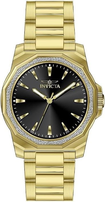 Invicta Speedway Masculino 42 mm Aço Inoxidável Dourado Mostrador Preto PC21J Quartzo