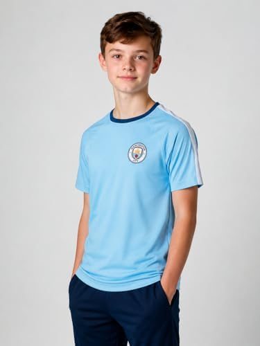 Camiseta Juvenil Dry Fit Manchester City Azul Claro