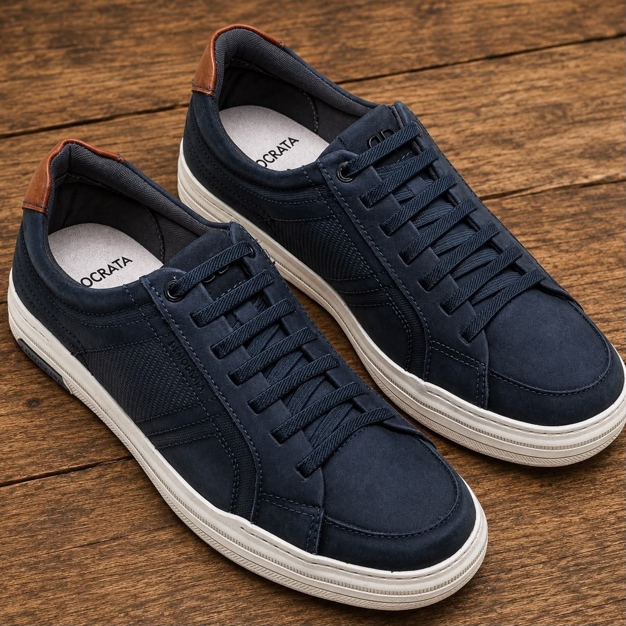 calçados democrata denim luke azul jeans