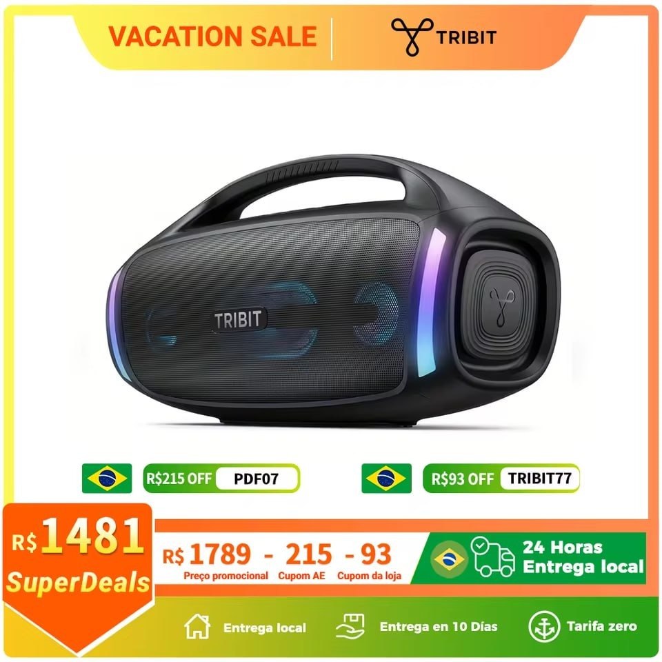 caixa de som bluetooth tribit stormbox blast 2 200w