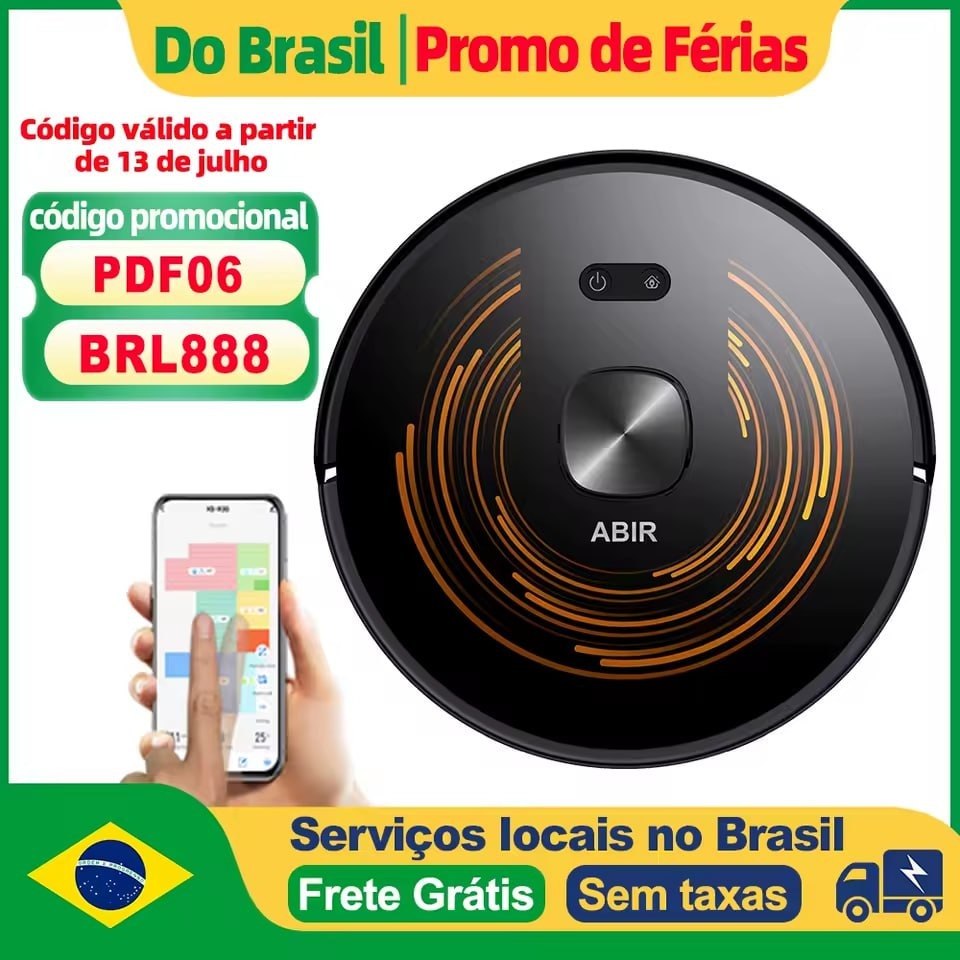 robô aspirador abir x9 mapeamento a laser 6500pa