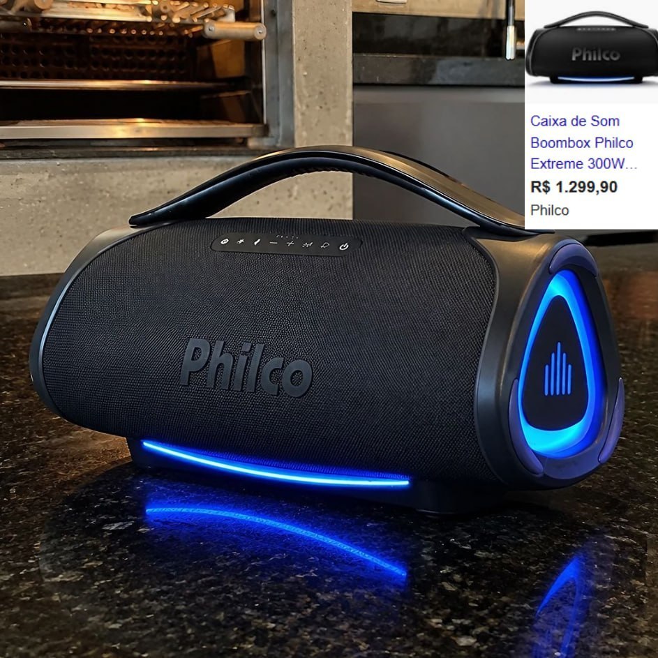 caixa de som philco boombox extreme bluetooth v 5.4 300w pbx01