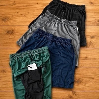 roupas kit 4 shorts 2 em 1 duplo dryfit masculino compressão térmica