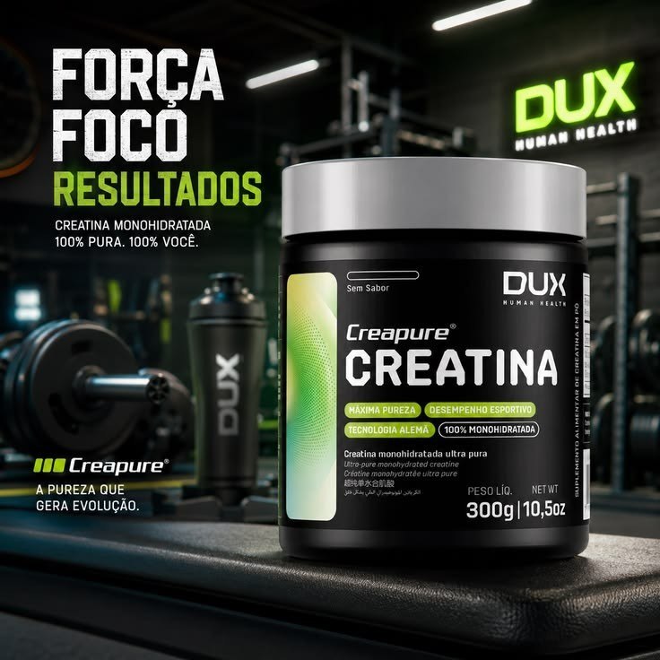 suplemento alimentar dux creatina monohidratada creapure 2x 300g sem sabor