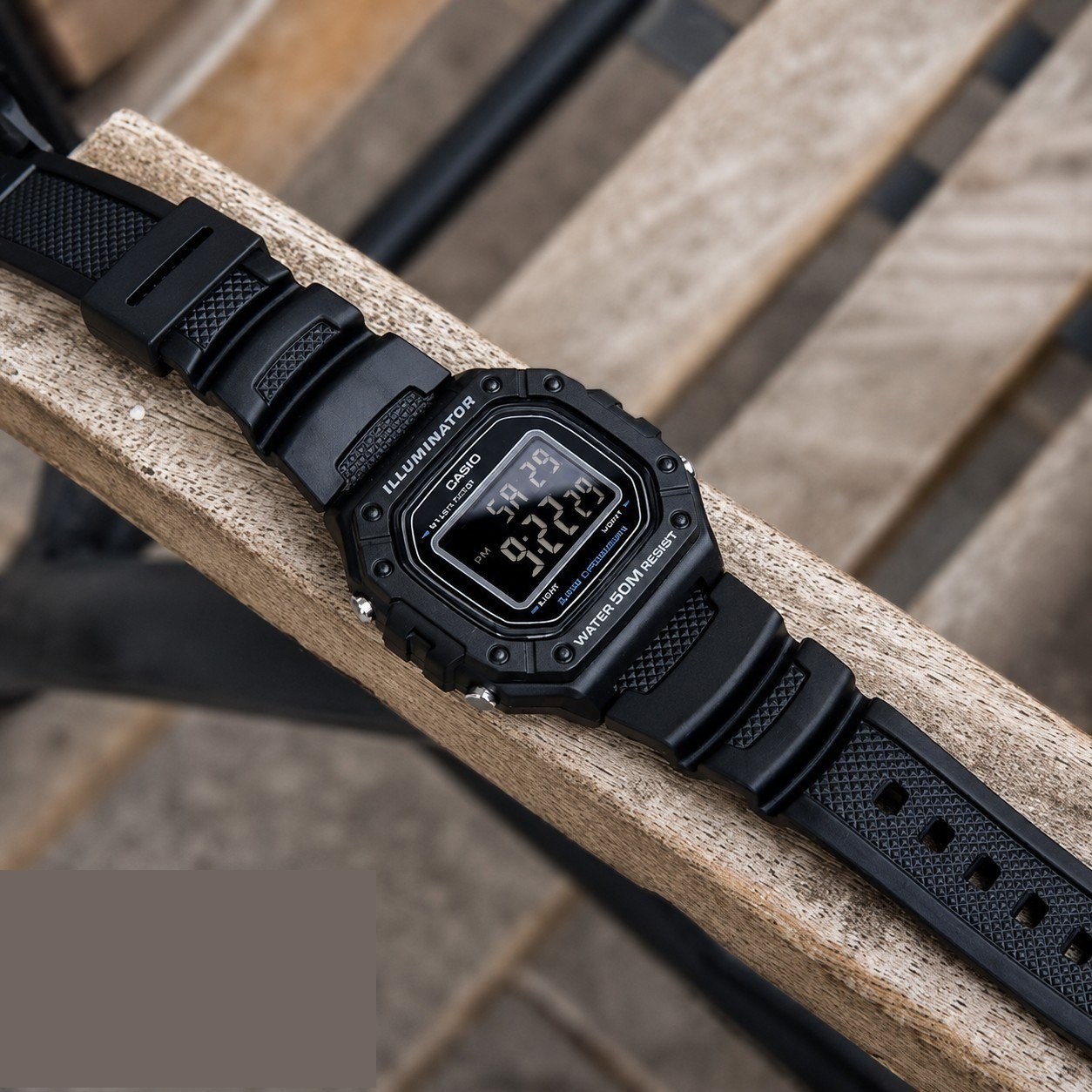 relógio casio w-218h-1bvdf masculino standard