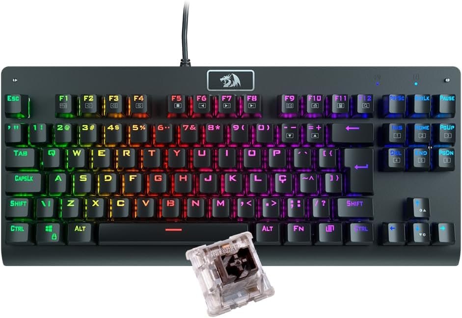 teclado redragon dark avenger k568-2 rgb switch brown com fio