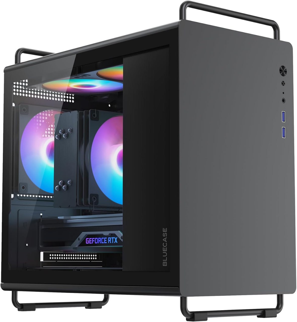 gabinete gamer bluecase bg-056 tiny pro 5 fans argb
