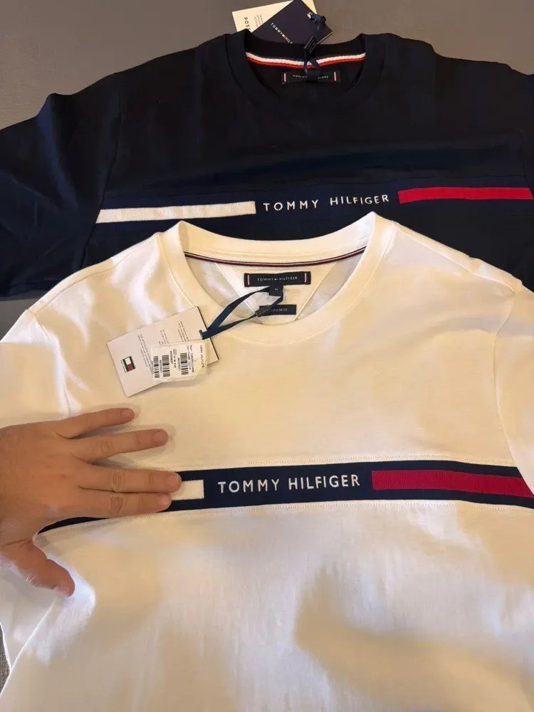 roupas tommy hilfiger chest insert branca preta 2un