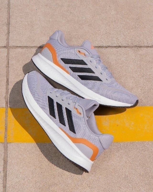 tênis adidas runfalcon 5 cinza halo silver core black dusky orange