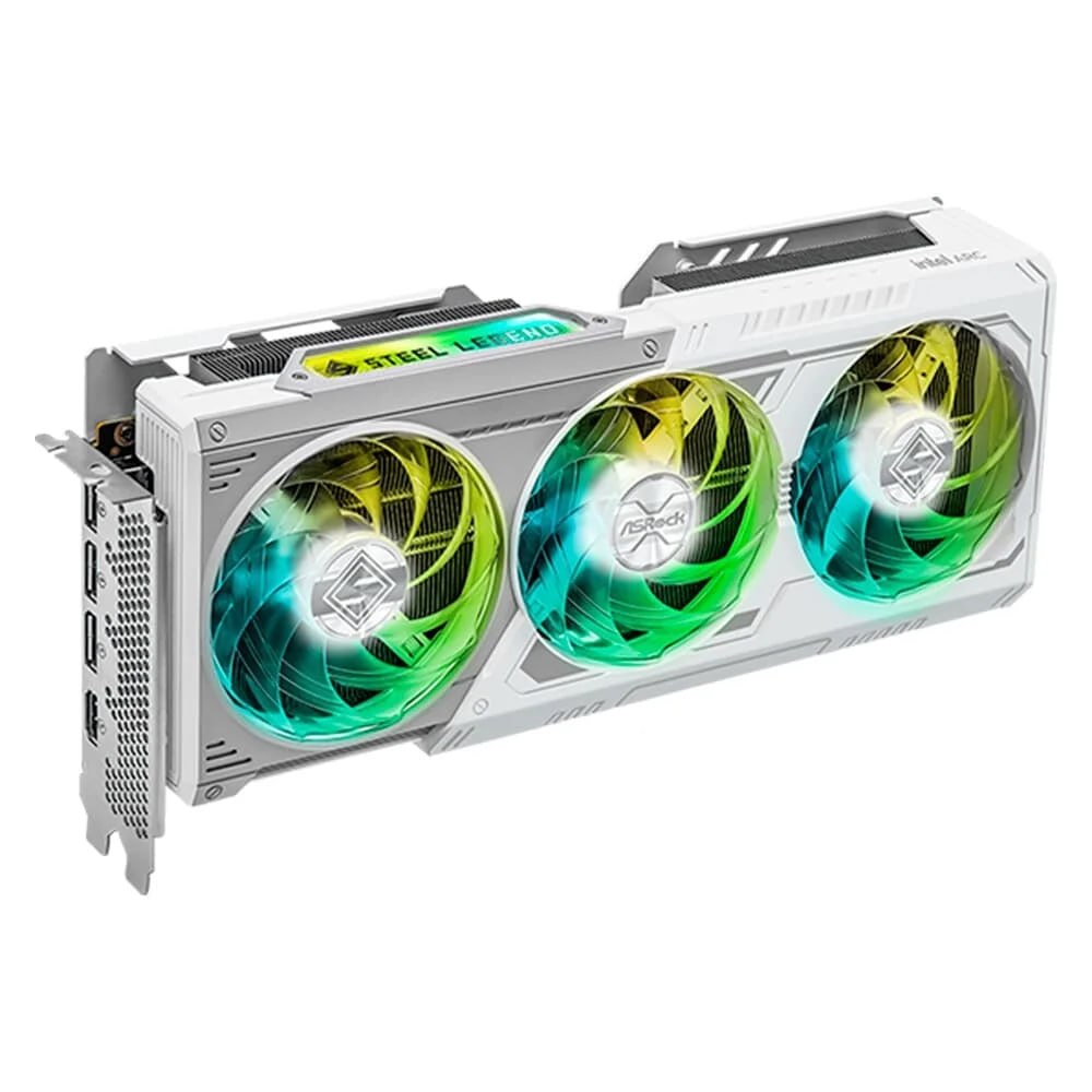 placa de vídeo asrock intel arc b580 steel legend 12g oc 12gb gddr6 2800mhz