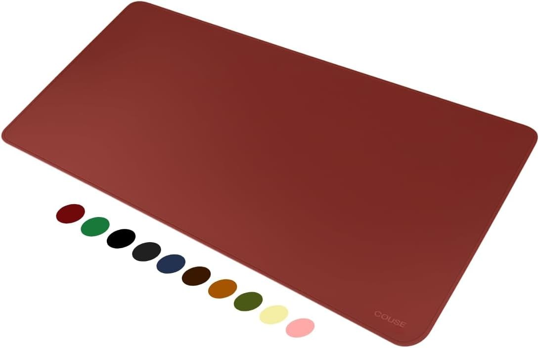 acessórios para escritório couse mouse pad desk pad couro ecológico 90x40cm porta-copos premium bordô