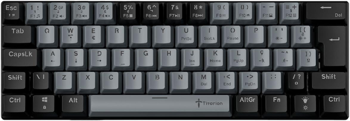 teclado mecânico titorion teclado mecânico gamer cinza 60% hot swap switch red