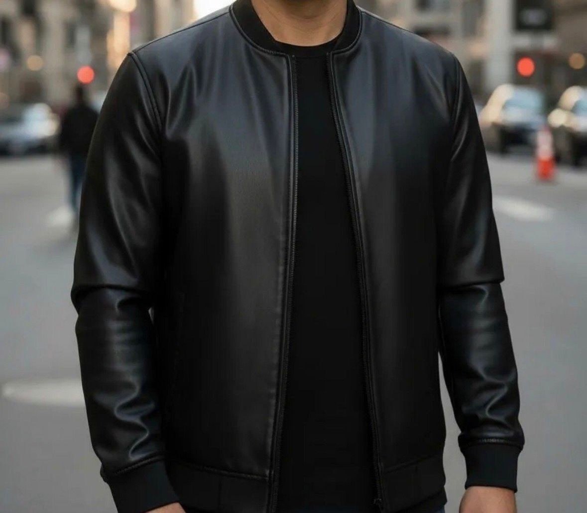 roupas jaqueta bomber courino com zíper