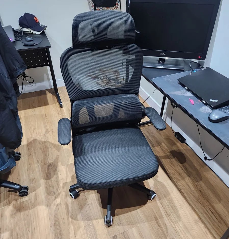 cadeira de escritório luvinco genebra b500 preto suporte lombar mesh