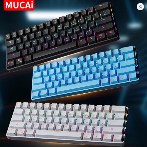 teclado mecânico mucai mk61 61 keys