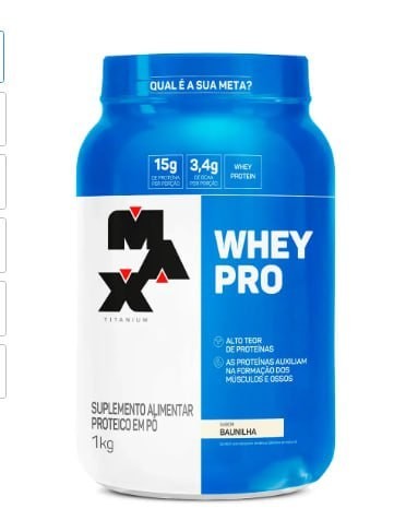 suplemento alimentar titanium whey pro max 1kg sabor baunilha