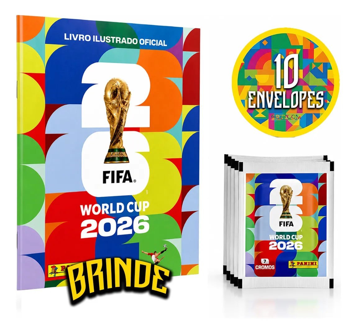 colecionáveis panini álbum copa do mundo 2026 kit 70 figurinhas
