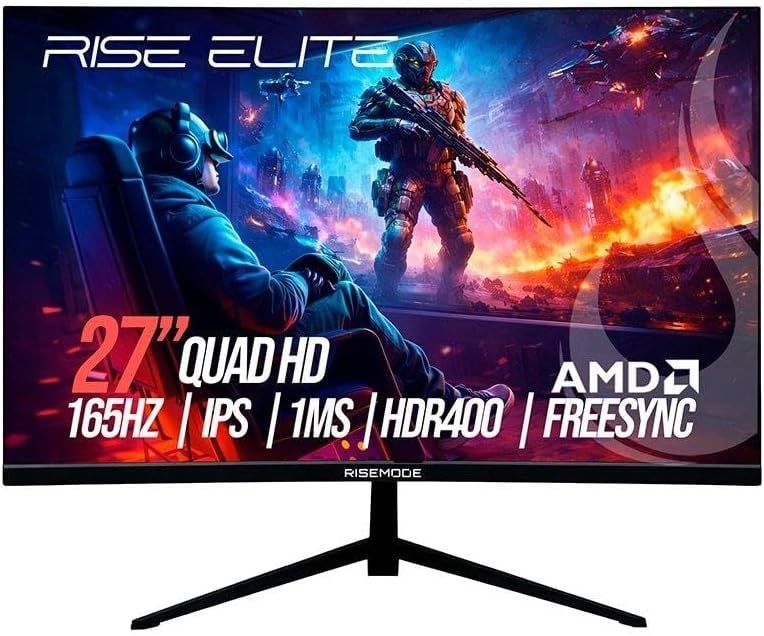 monitor rise mode 27 qhd 165hz 1ms ips hdmi displayport