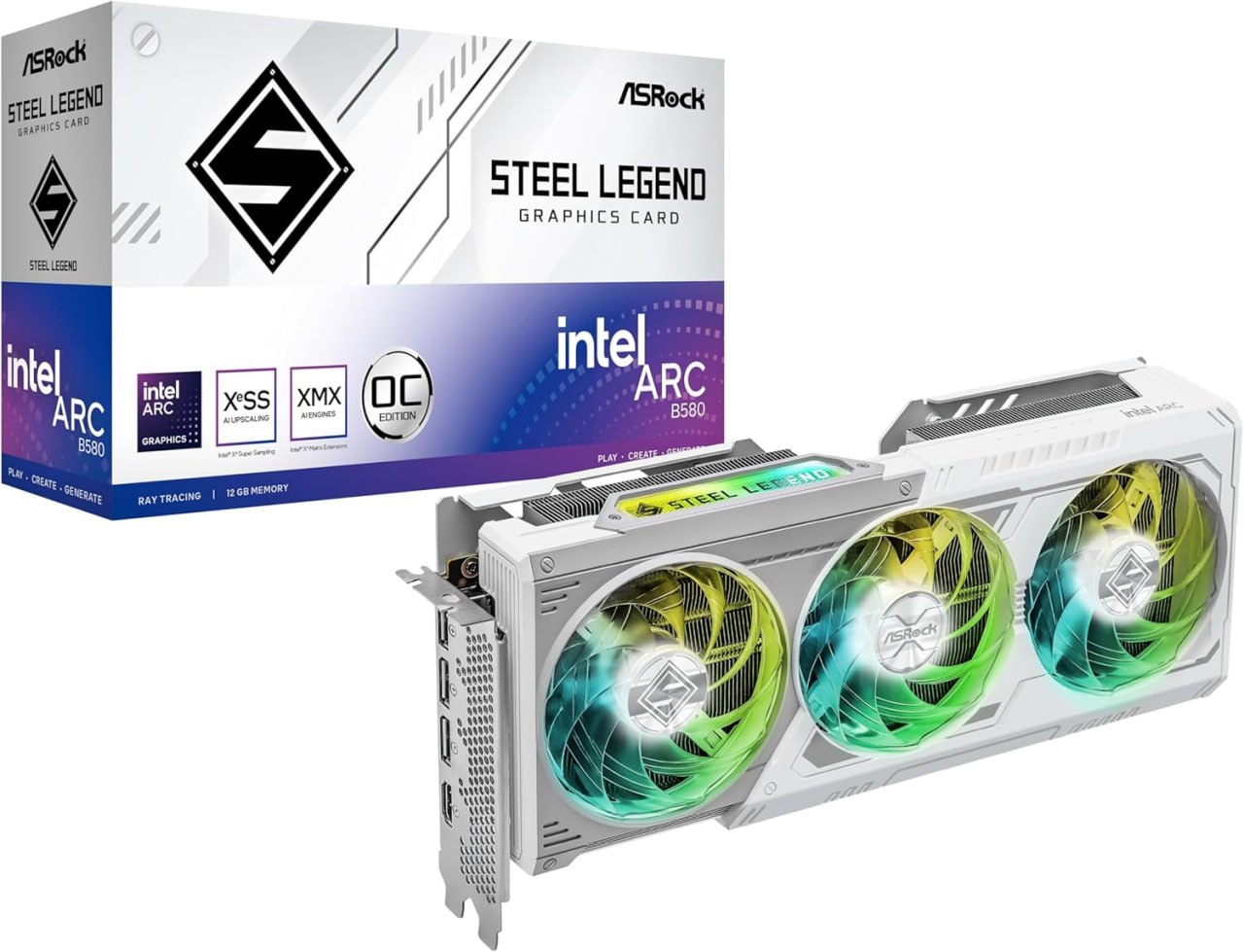 placa de vídeo asrock intel arc b580 steel legend 12g oc 192 bits