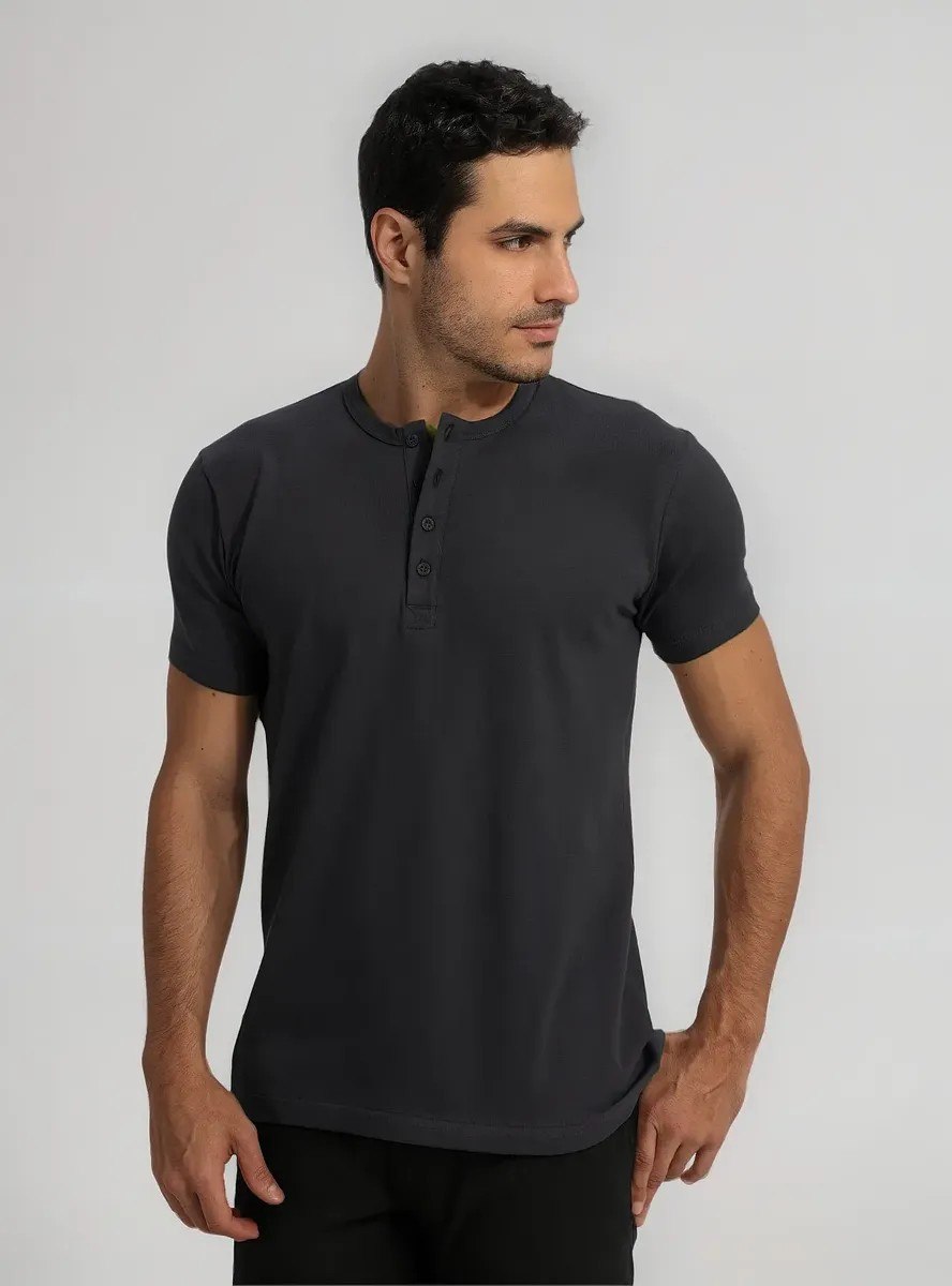 roupas camiseta henley masculina 8 cores