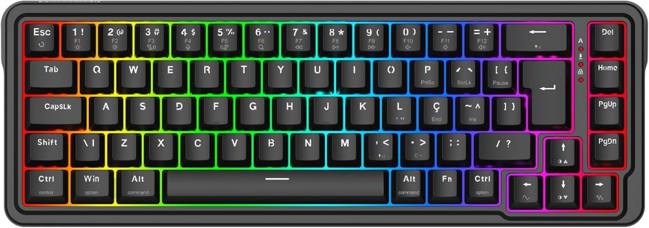 teclado redragon nova rgb preto 65% abnt2 switch redragon ultramag linear