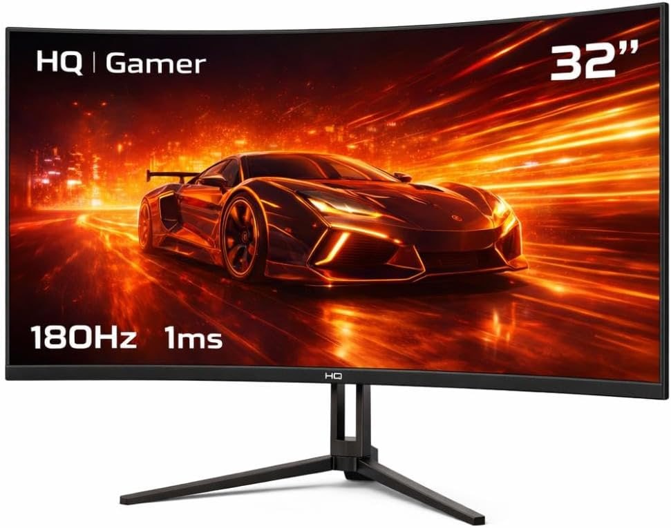 monitores hq ultra monitor gamer 32 curvo 1ms 180hz qhd
