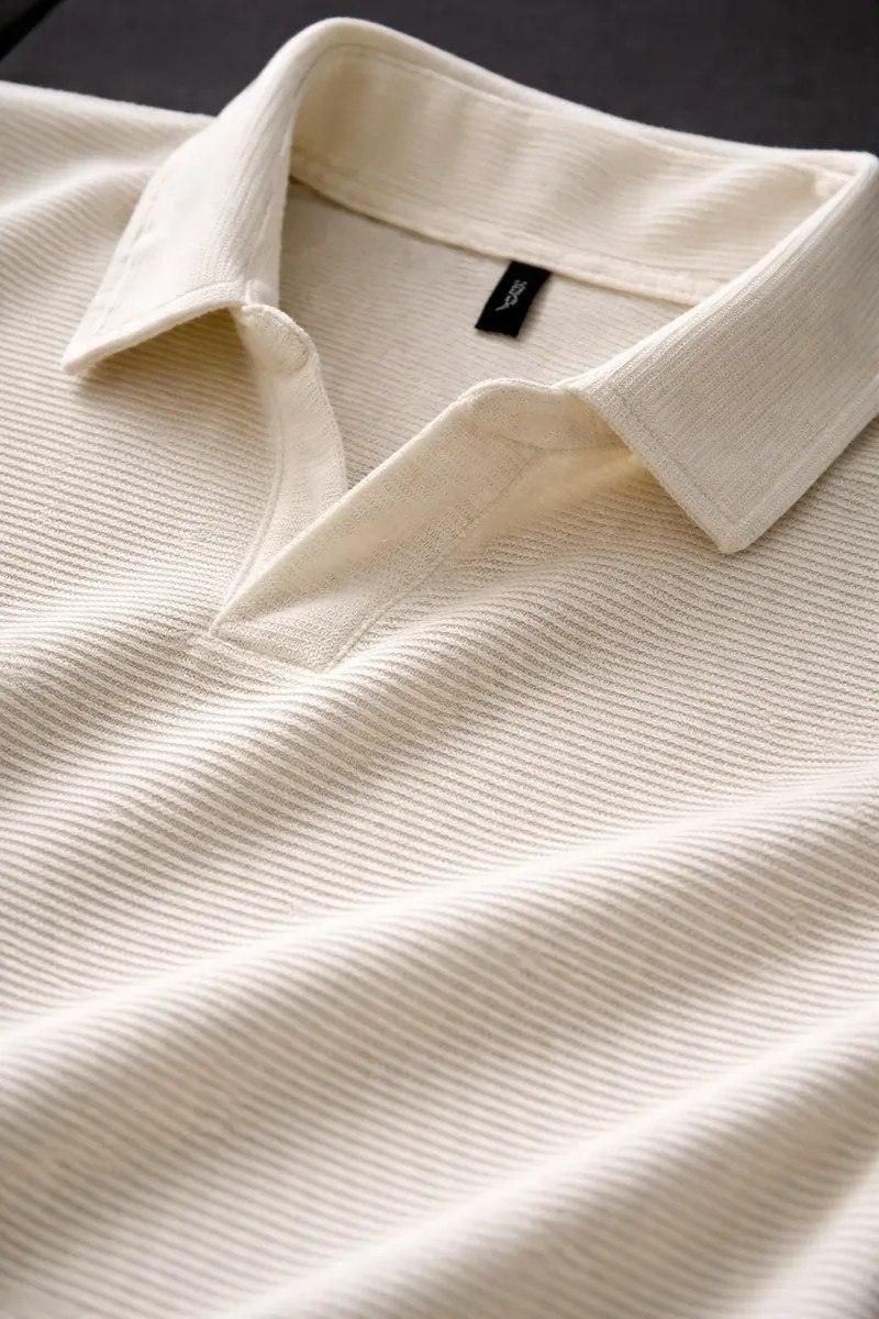 roupas camisa polo texturizada sem botão