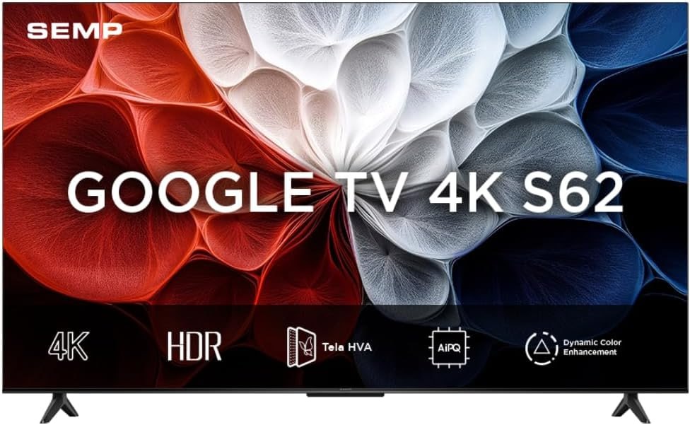 tv semp s62 50 polegadas led 4k wifi google tv hdr10+