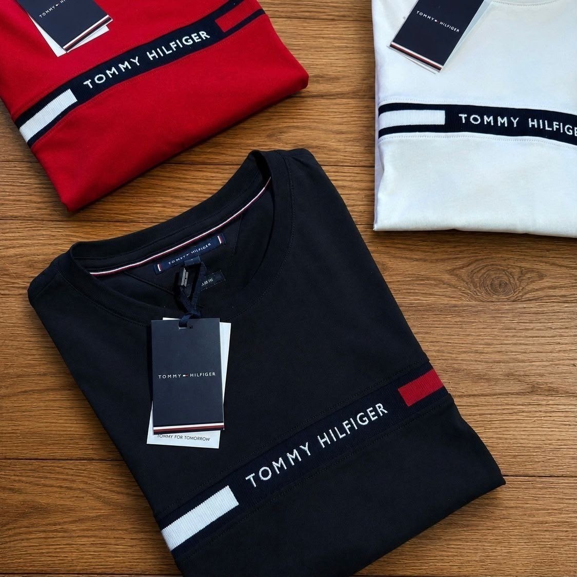 roupas tommy hilfiger chest insert branca/preta 2un