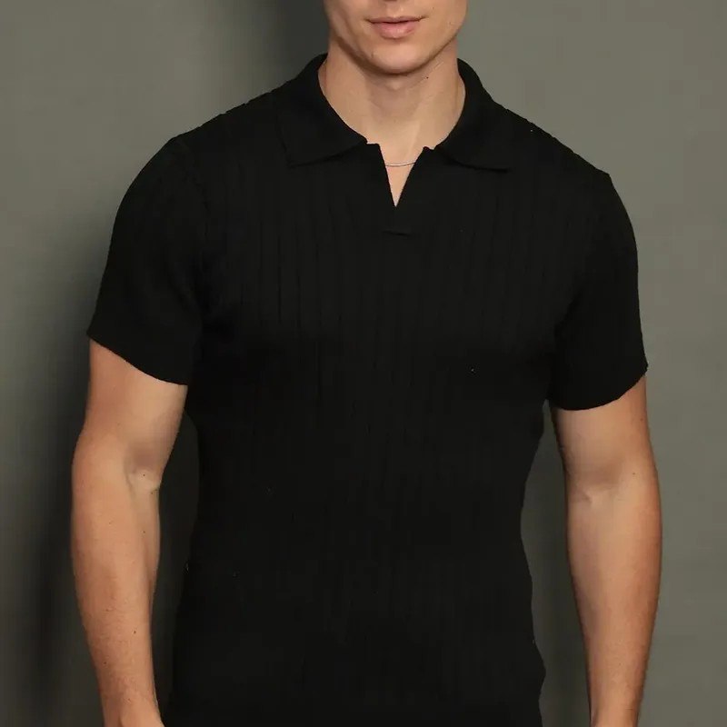 roupas camisa polo masculina tricot gola v capri casual premium