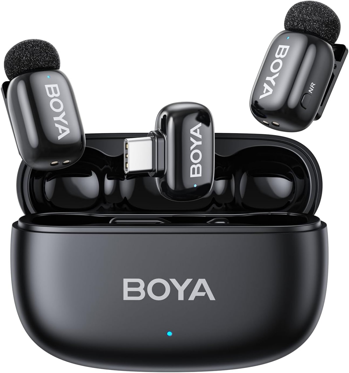 microfones boya mini-14 usb-c sem fio preto