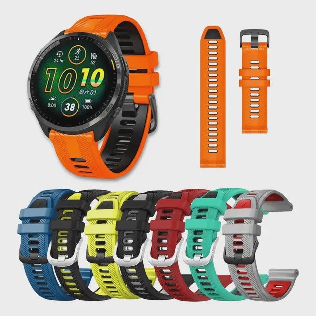 Kit Pulseiras Dual Laranja 22mm para Garmin