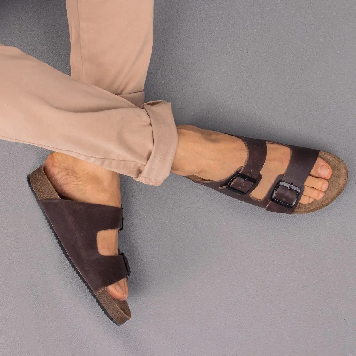 calçados nathos birken chinelo em couro