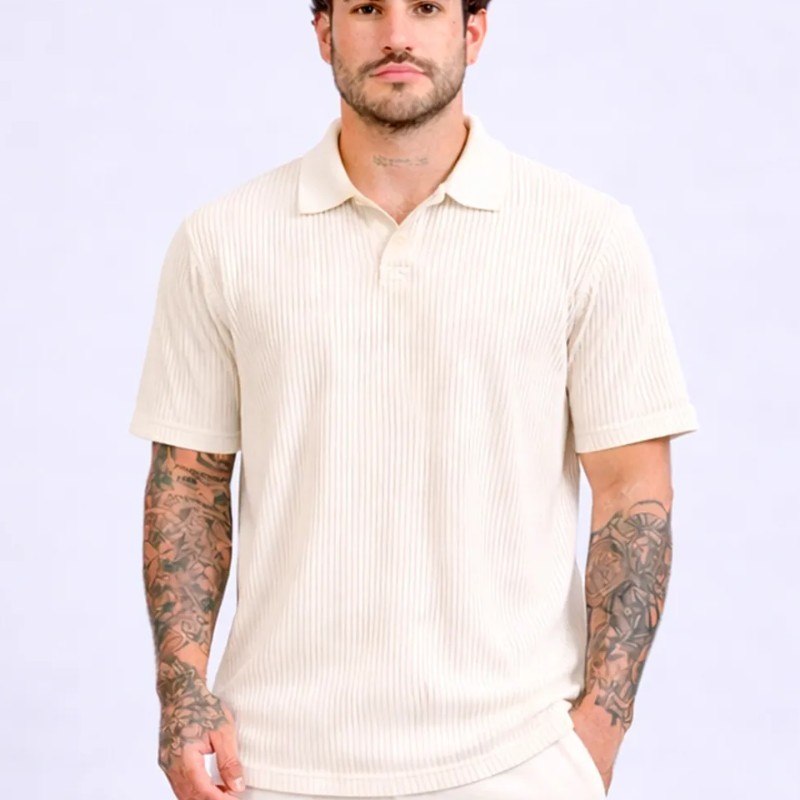 Camisa Social Polo Camiseta Casual Piquet Manga Curta