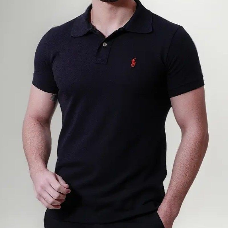 Polo Masculina Camisa Logo Bordado Camiseta Piquet Original