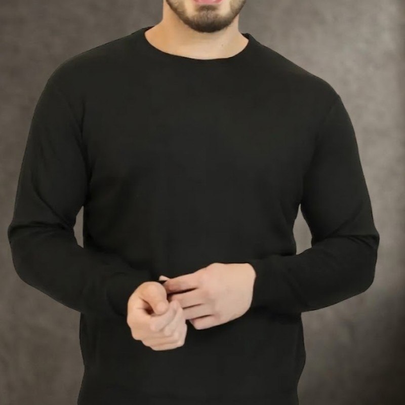 roupas dixen suéter tricot crewneck liso masculino preto