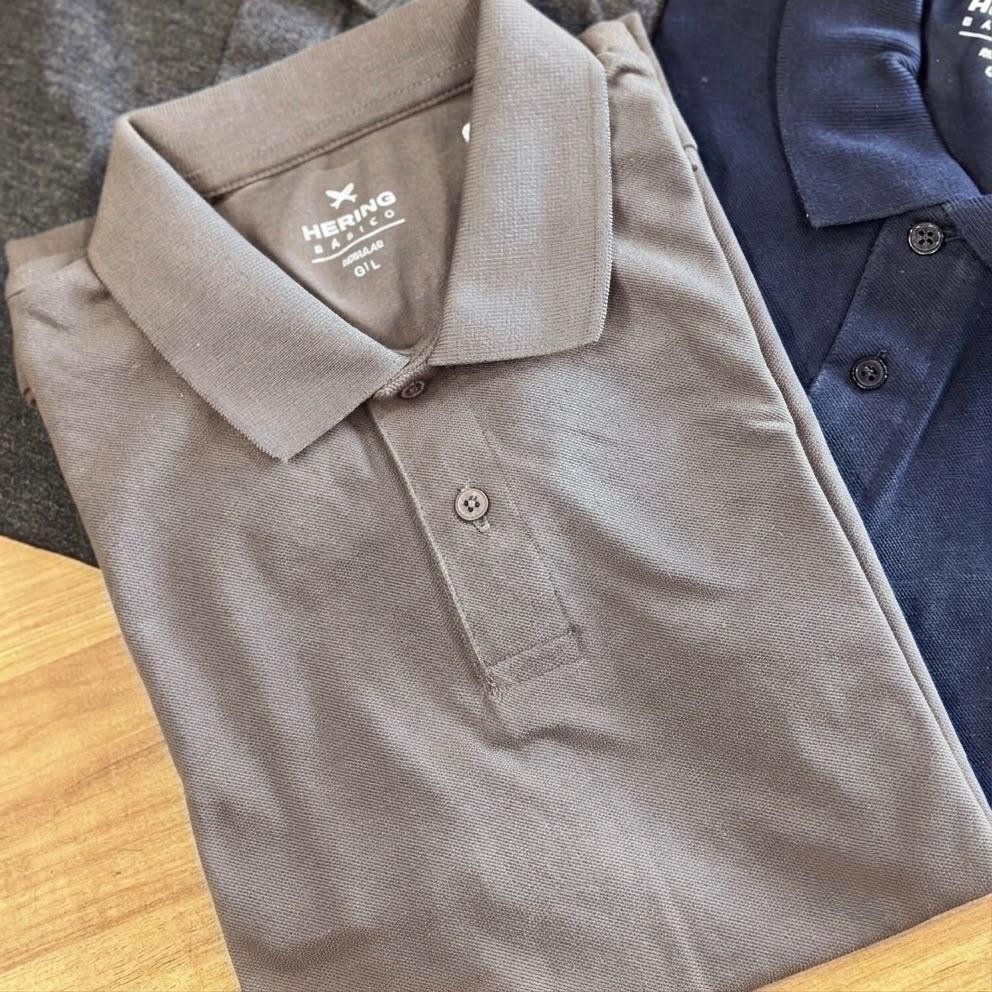 roupas hering camisa polo básica masculina manga curta em piquet