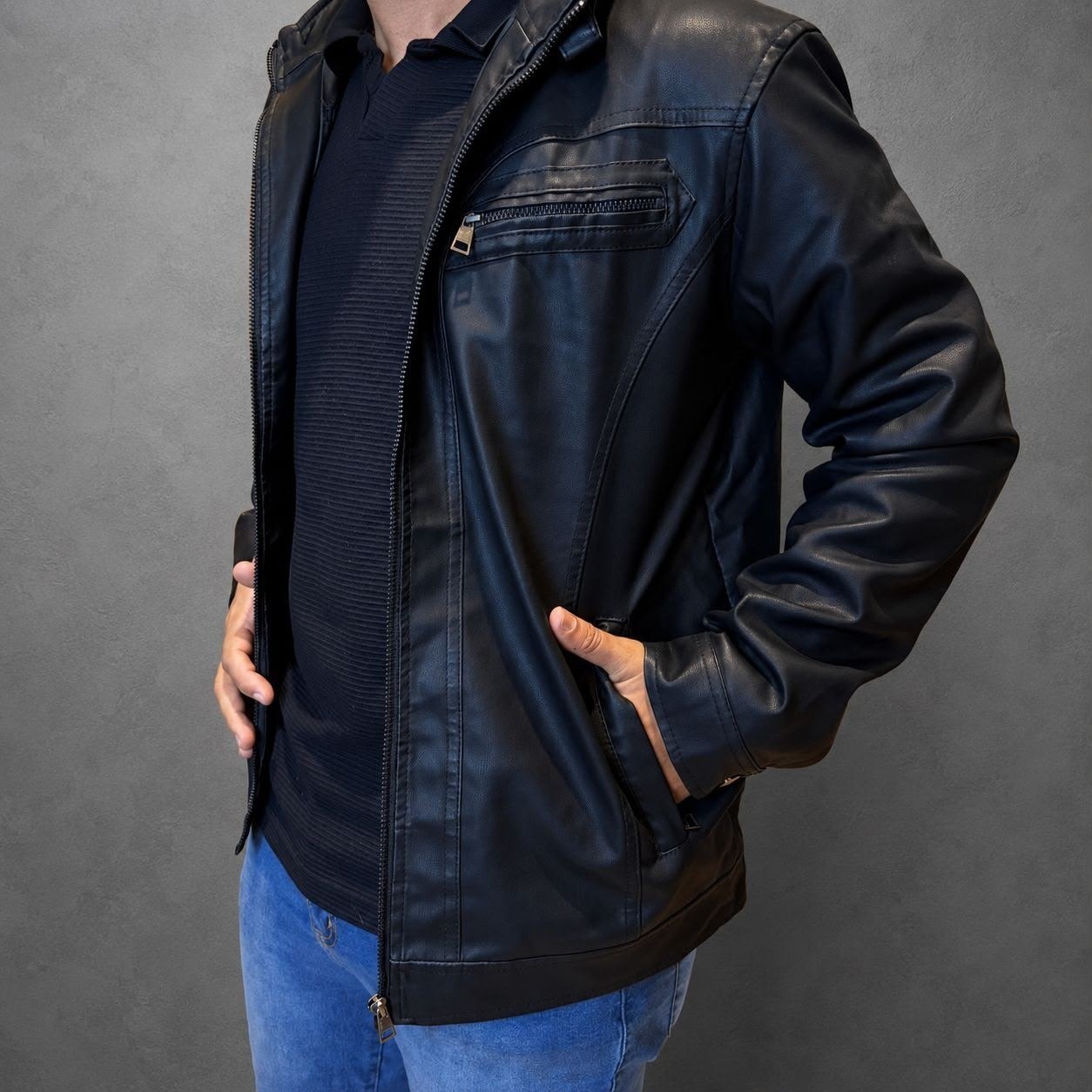 roupas jaqueta couro masculina