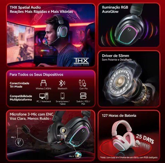 Headset Qcy Heroad Gt2 H5gma Powered By Thx Spatial Audio+ 7.1.4