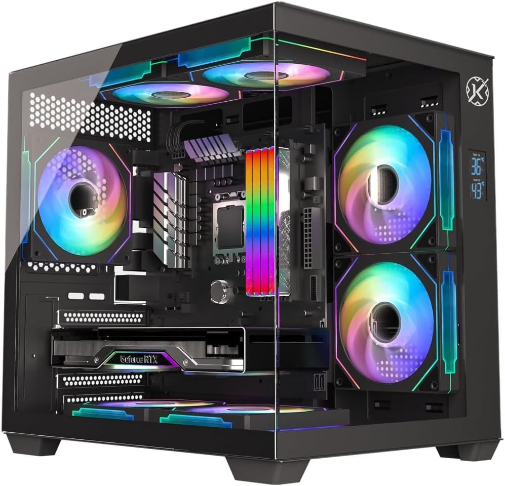 gabinete gamer kalkan midgard digital preto micro-atx