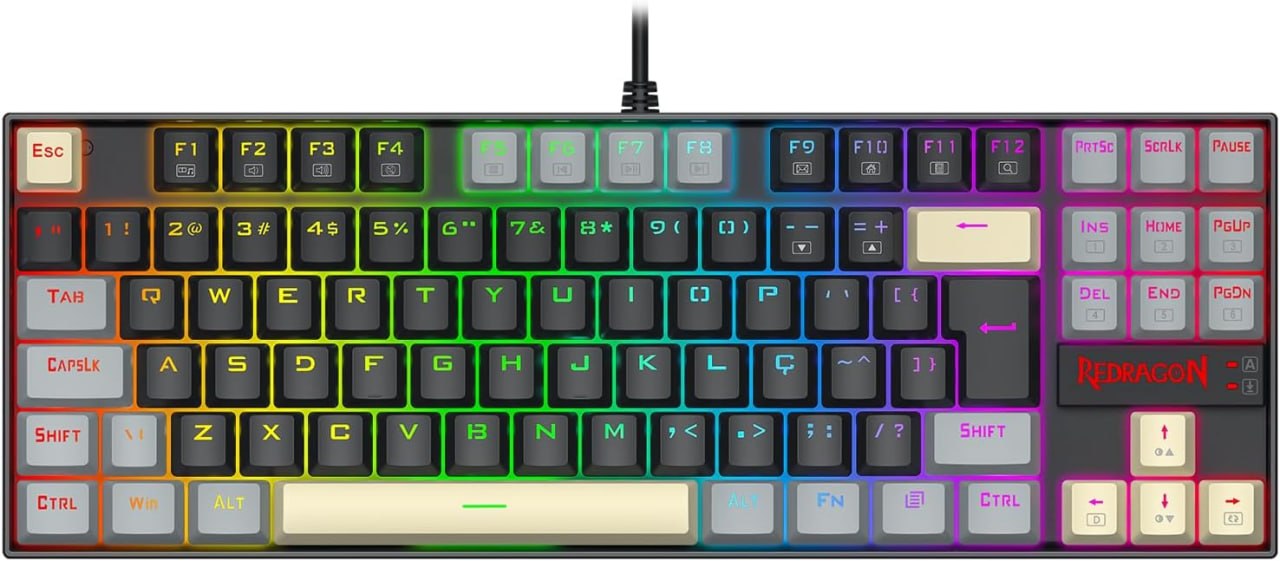 teclado redragon kumara rgb switches marrons