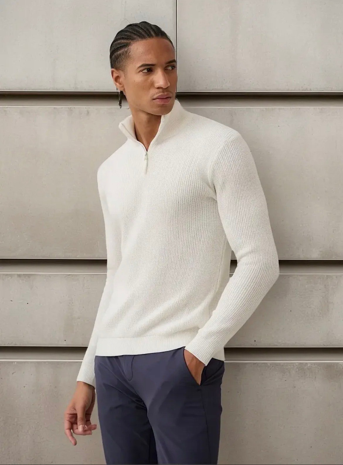 roupas opus suéter de tricot masculino gola zíper